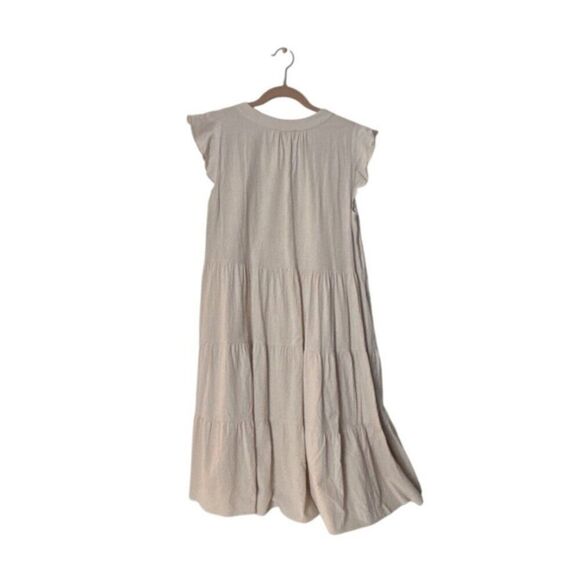 Label Of Love Beige Tiered Maxi Dress 100% Cotton Womens Size M - Picture 4 of 6